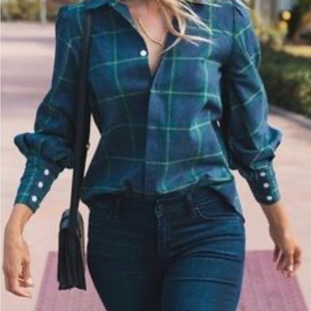 Amaryllis Green Plaid Button-Down Shirt